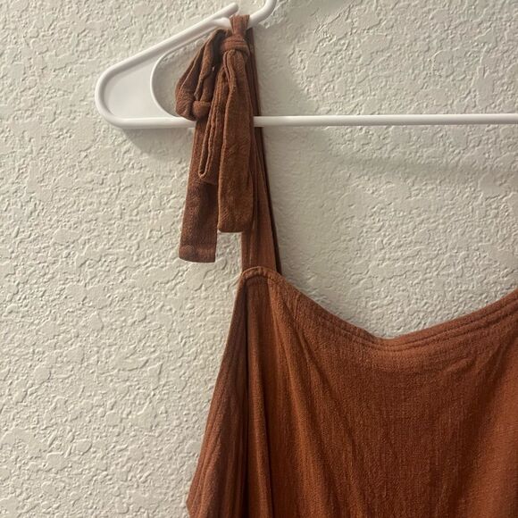 Universal Thread Brown Sleeveless Spaghetti Strap Slip Jumpsuit/Overalls - Picture 7 of 10